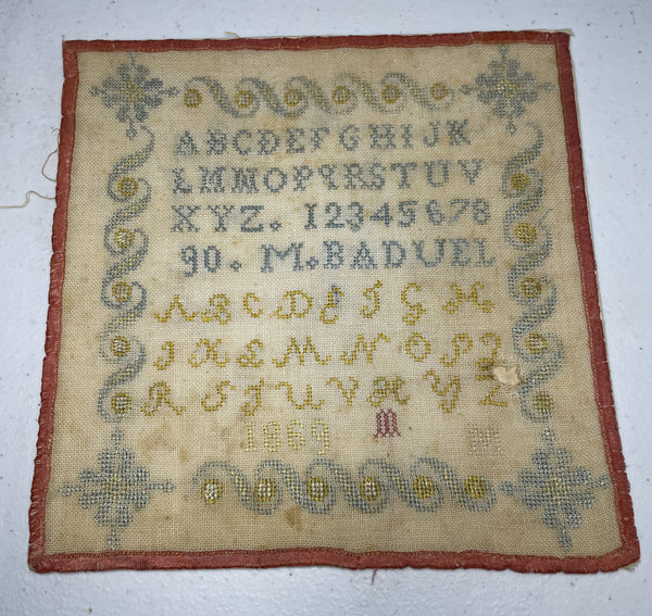 Reproduction of an Antique Sampler M.Baduel, 1869