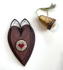 Tramp Art Heart Scissor Keeper with Petit Point Heart Pincushion KIT