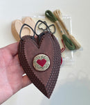 Tramp Art Heart Scissor Keeper with Petit Point Heart Pincushion KIT