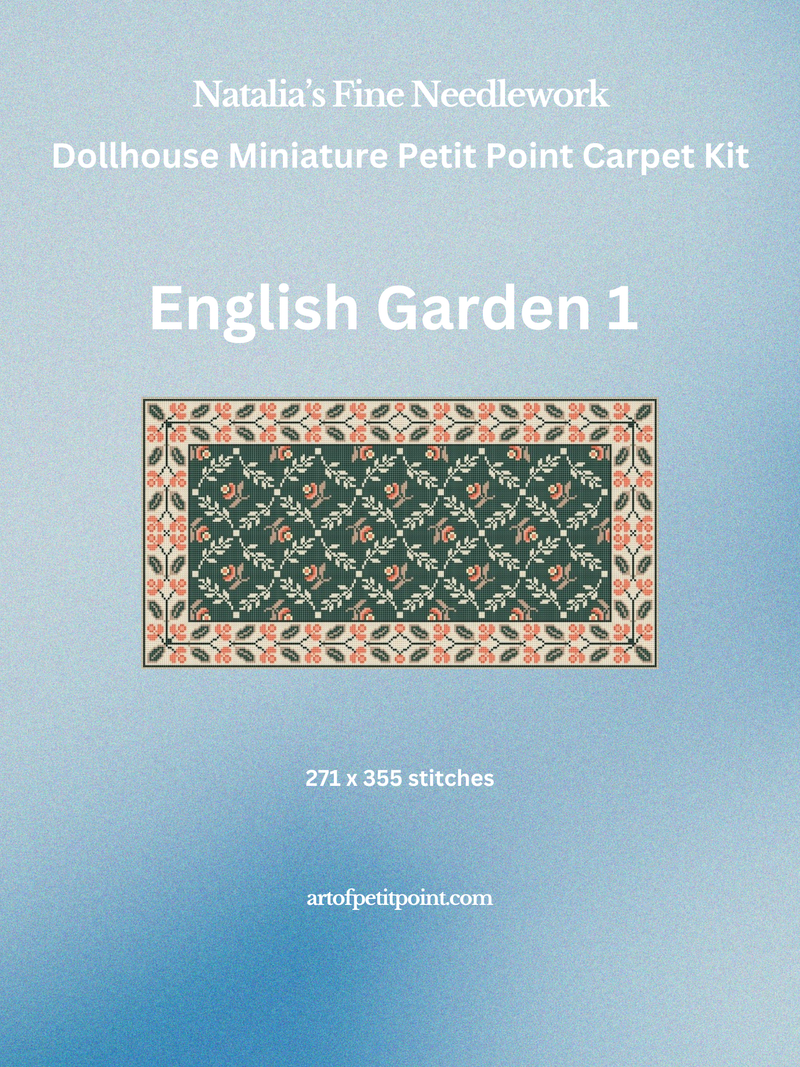 ENGLISH GARDEN 1 Miniature Carpet Petit Point Kit