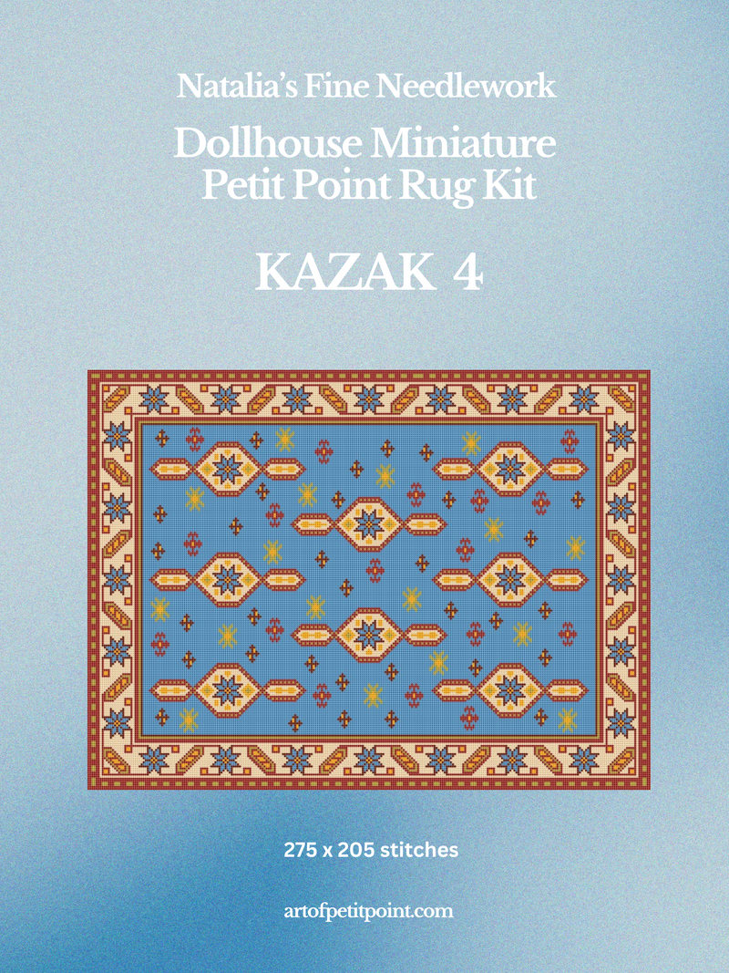 Kazak 4 Miniature Carpet Petit Point Kit