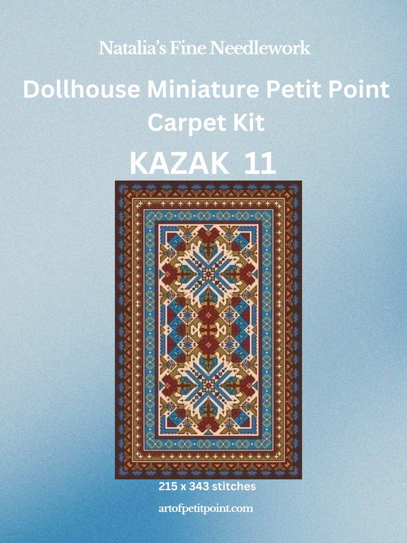 Kazak 11 Miniature Carpet Petit Point Kit