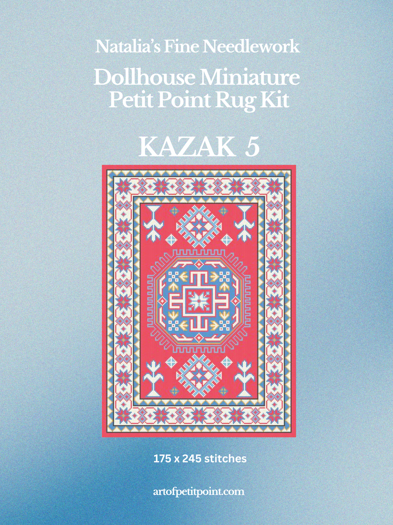 Kazak 5 Miniature Carpet Petit Point Kit