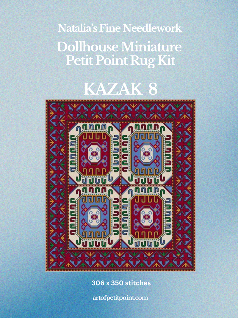 Kazak 8 Miniature Carpet Petit Point Kit