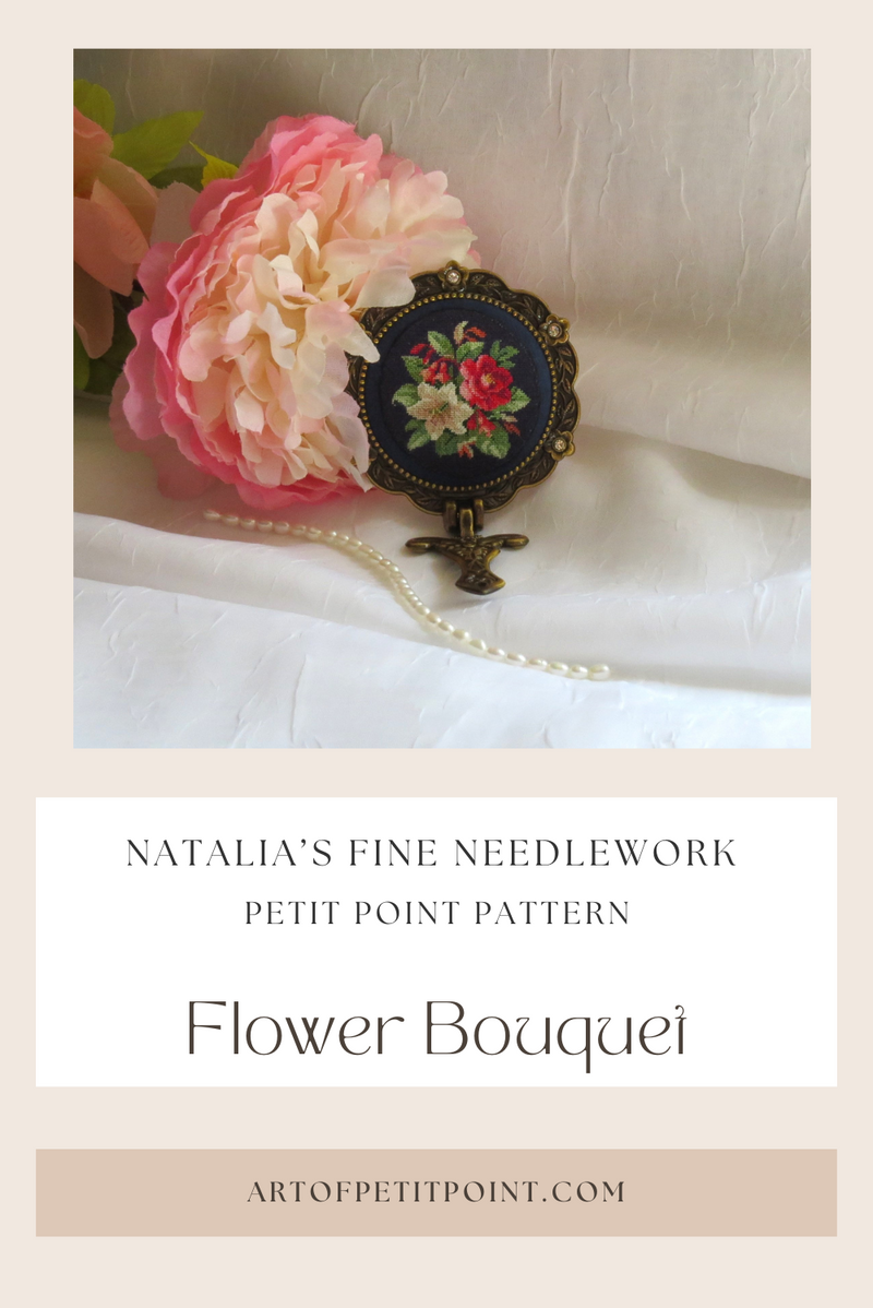 Flower Bouquet Mirror Petit Point Kit