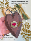 Tramp Art Heart Scissor Keeper with Petit Point Heart Pincushion KIT