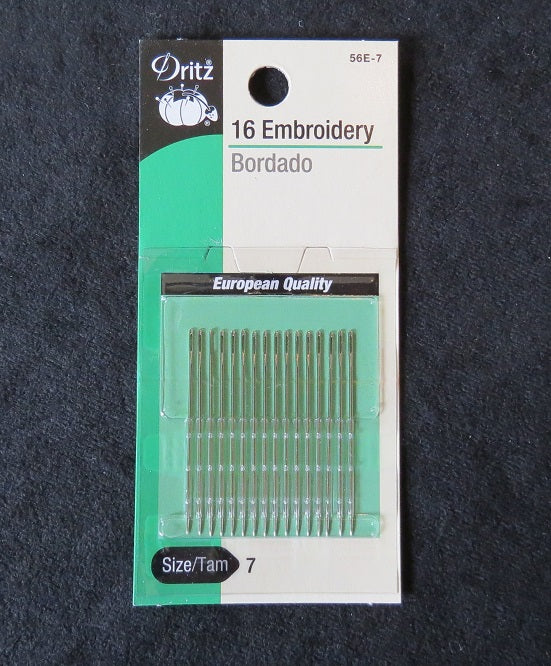 Embroidery Needles, size 7, set of 16