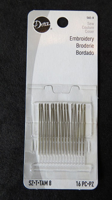Dritz Embroidery Needles, size 8, set of 16