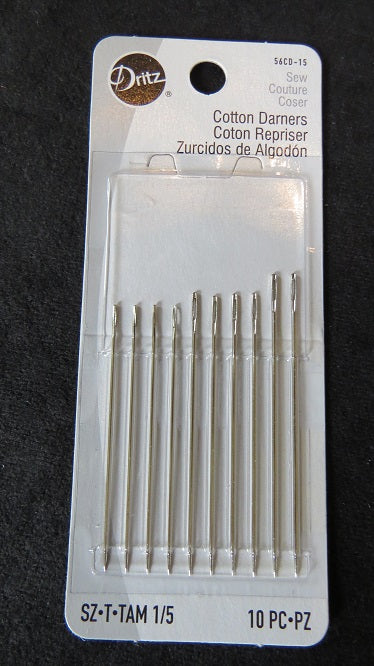 Dritz Cotton Darners - hand needles, size 1/5, set of 10