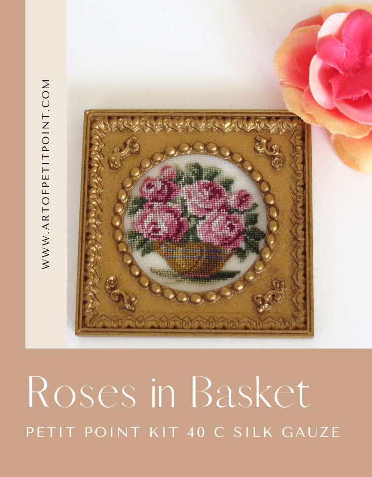 ROSES IN BASKET Petit Point Kit
